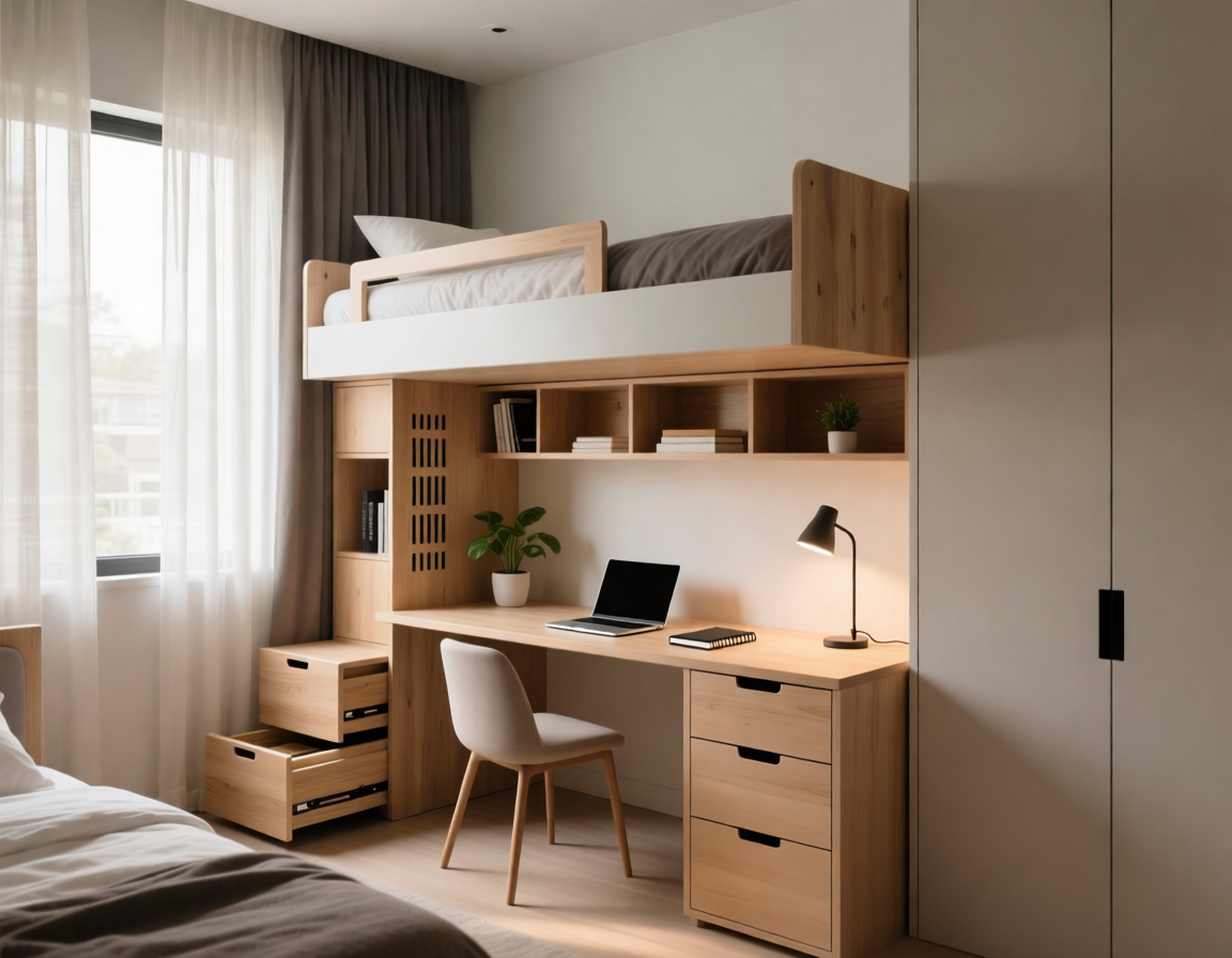 Creative Storage Ideas Under High Sleeper Beds with Desks