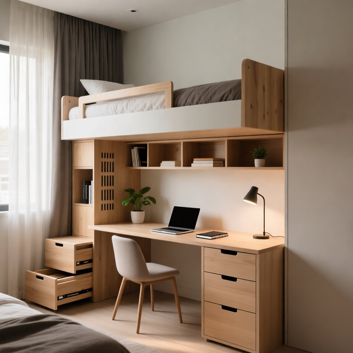 Creative Storage Ideas Under High Sleeper Beds with Desks