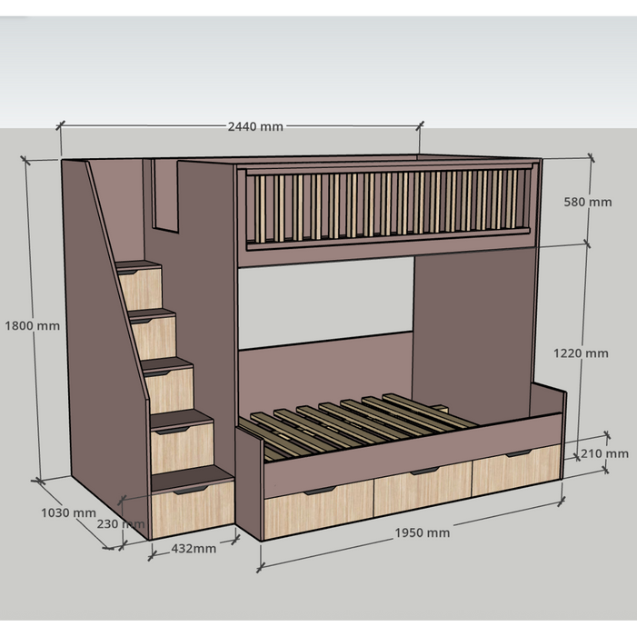 Deluxe Bunk (oak stairs)