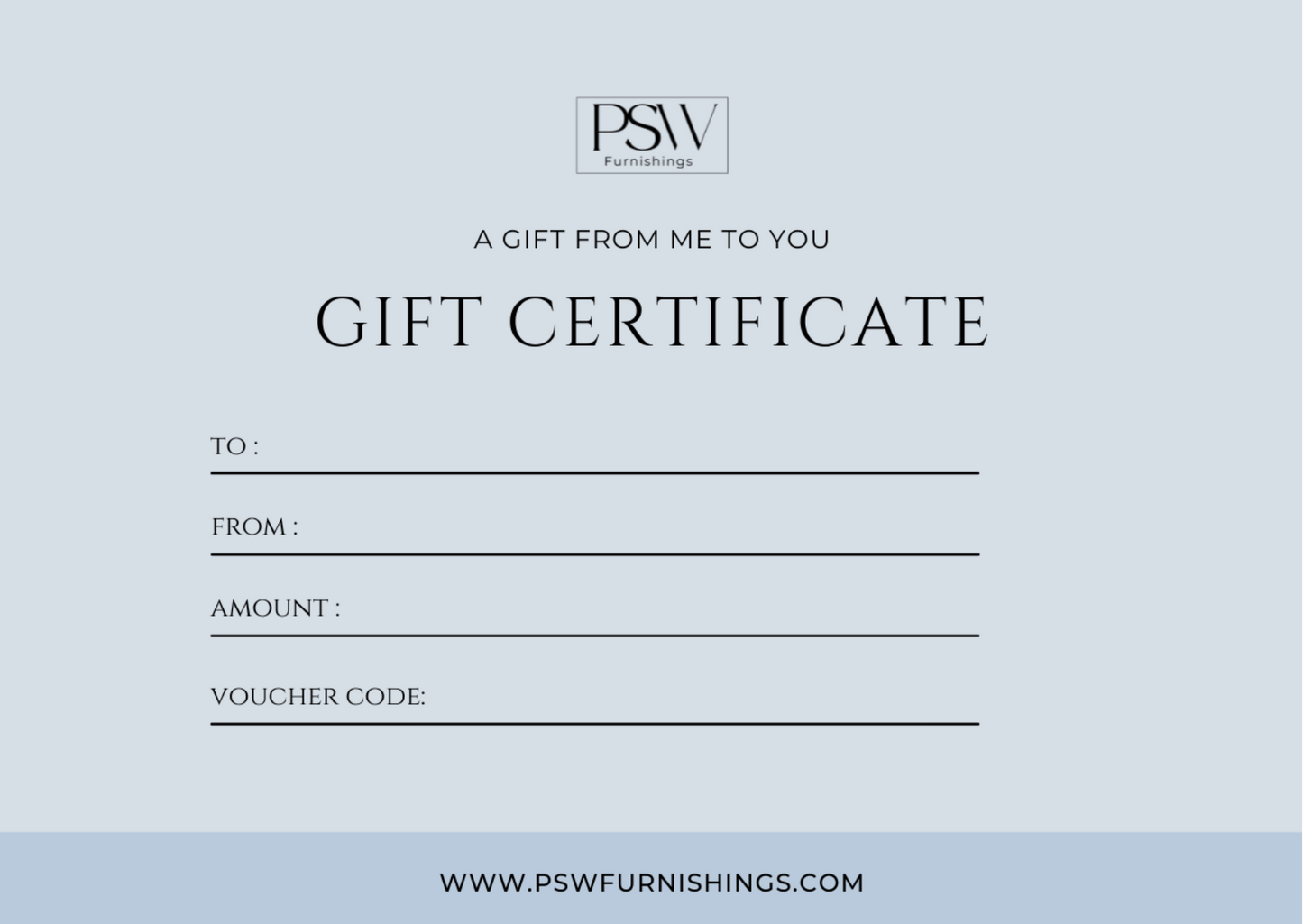 PSW Furnishings Gift Card
